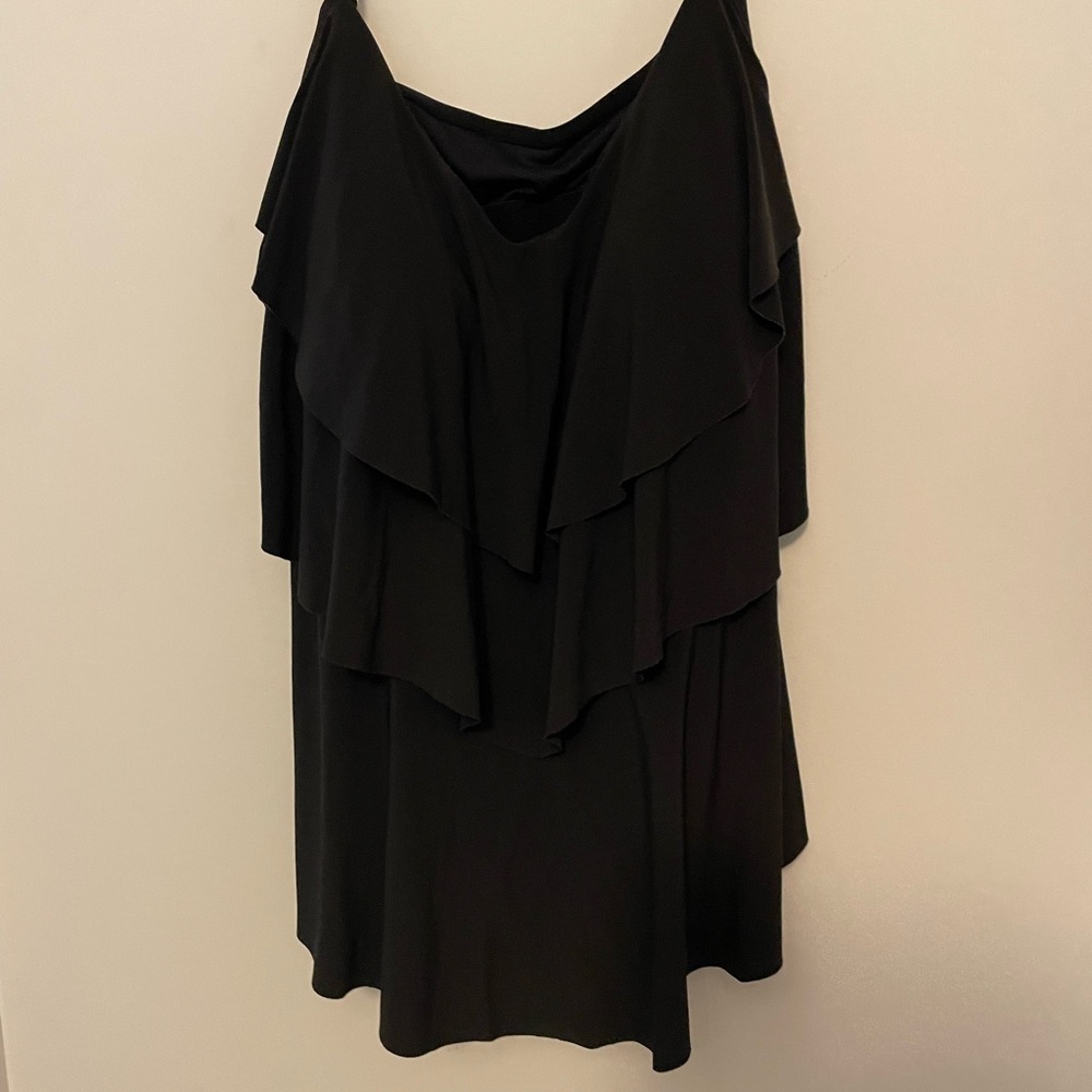 Aqua green Black tankini top 24w